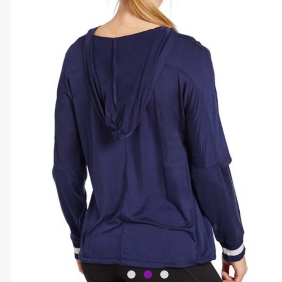 Splendid Women’s Striped V-Neck Hooded Pullover - Picture 2 of 9